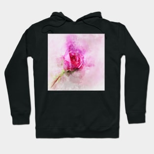 Gorgeous Pink Rose - Loose Watercolor Hoodie